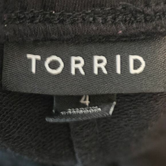 Torrid Athletic Lace Side Overlay Black Women's Sweatpants 4 - 4X - Picture 4 of 6